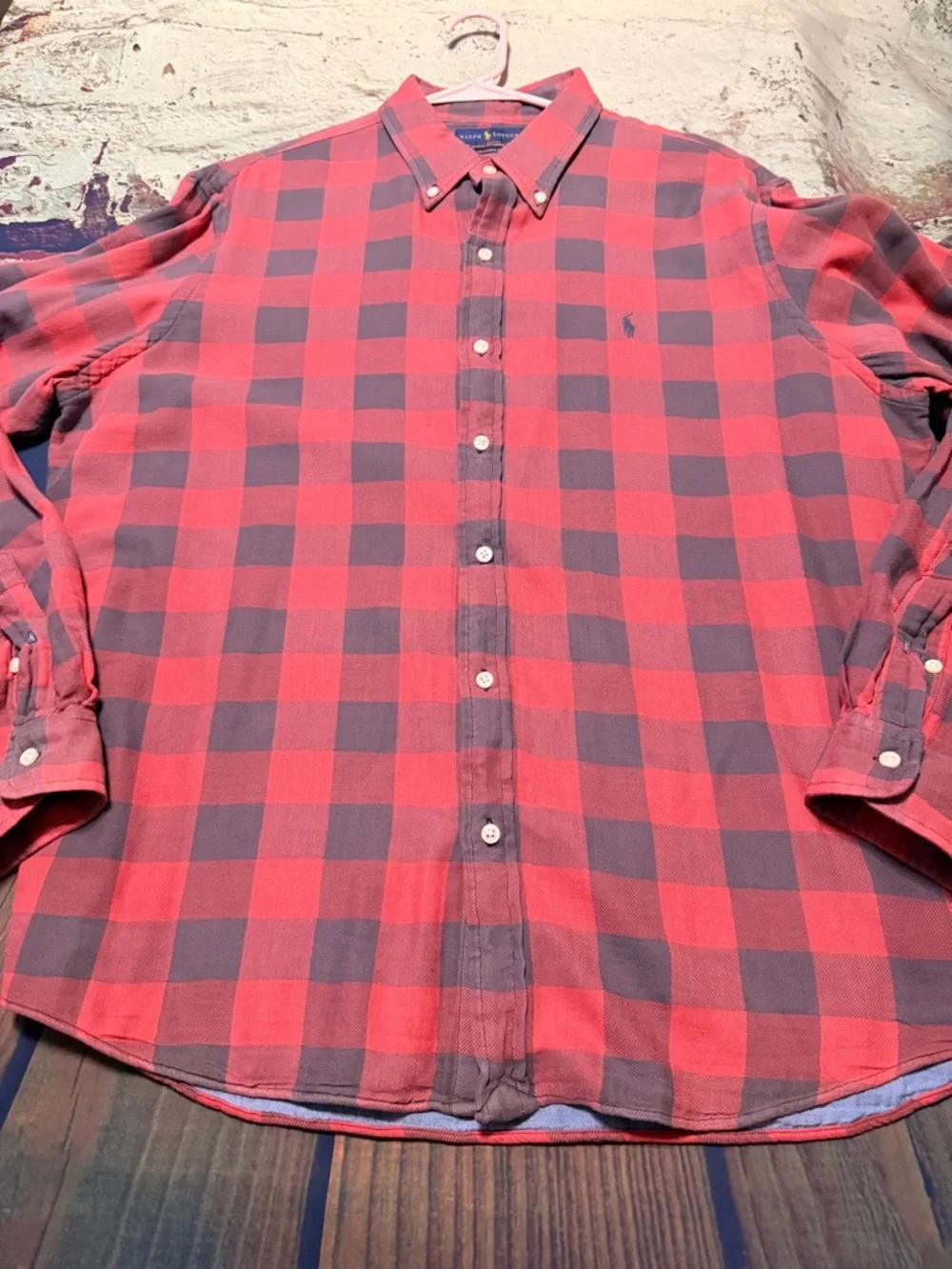 Polo by Ralph Lauren Red and Dark Plaid Button-Down Shirt